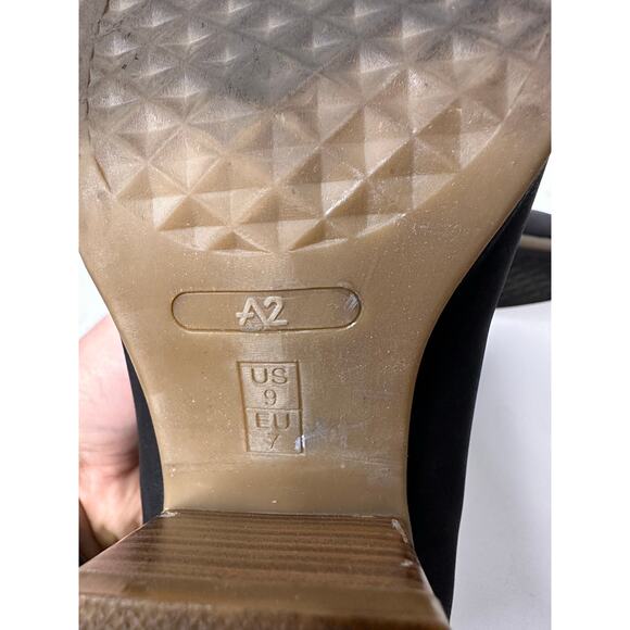 Aerosoles A2 Gravity Heelrest Booties Ankle Boots Black Vegan Leather Comfort 9 - Picture 7 of 7